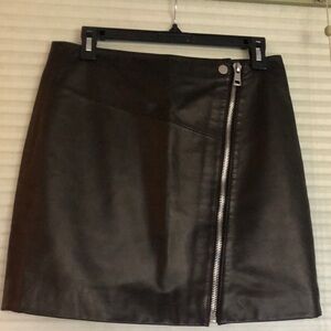 Black Aqua Leather Skirt, Size Small. Exclusive Bloomingdale’s limited-edition.